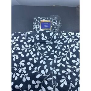 Residence Hall Linens Twin  XL Sheet Set Black White Leaf Print Cotton Polyester